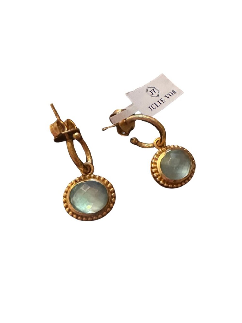 NEW Julie Vos Light Blue Gemstone Earrings - Picture 2 of 3
